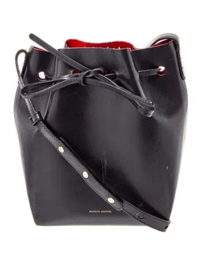 Pre-owned Mansur Gavriel Leather Bucket Bag In Black