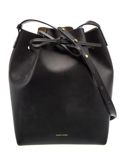 Pre-owned Mansur Gavriel Leather Bucket Bag In Black