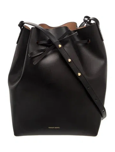 Pre-owned Mansur Gavriel Leather Bucket Bag In Black