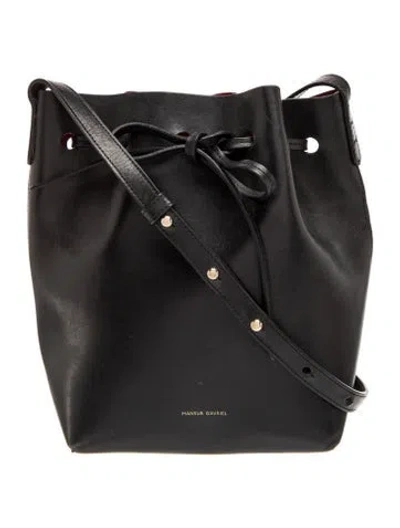 Pre-owned Mansur Gavriel Leather Bucket Bag In Black