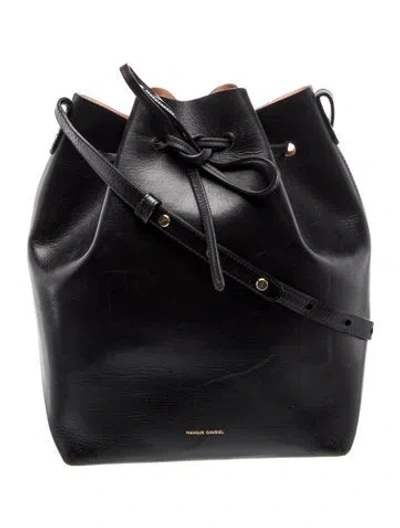 Pre-owned Mansur Gavriel Leather Bucket Bag In Black
