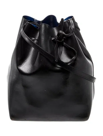 Pre-owned Mansur Gavriel Leather Bucket Bag In Black
