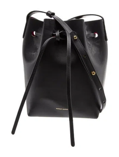 Pre-owned Mansur Gavriel Leather Bucket Bag In Black