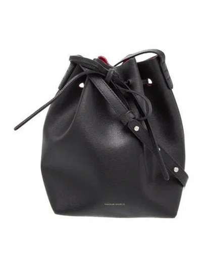 Pre-owned Mansur Gavriel Leather Bucket Bag In Black
