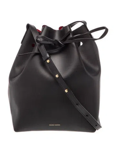 Pre-owned Mansur Gavriel Leather Bucket Bag In Black
