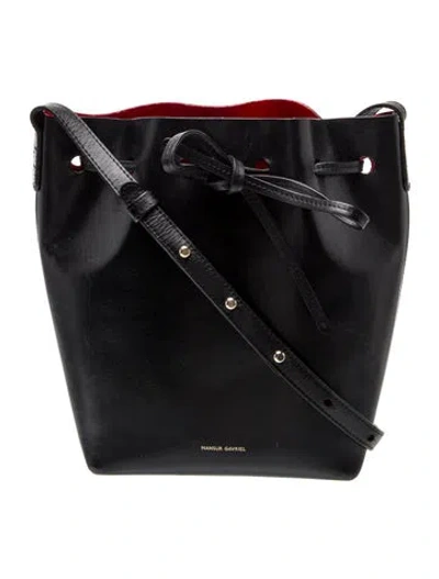 Pre-owned Mansur Gavriel Leather Bucket Bag In Black