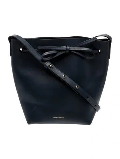 Pre-owned Mansur Gavriel Leather Bucket Bag In Blue