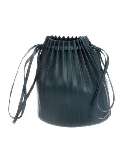 Pre-owned Mansur Gavriel Leather Bucket Bag In Blue