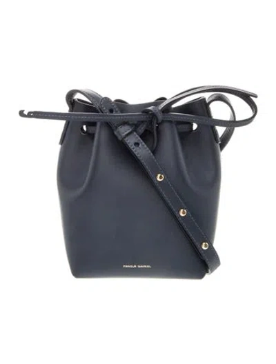Pre-owned Mansur Gavriel Leather Bucket Bag In Blue