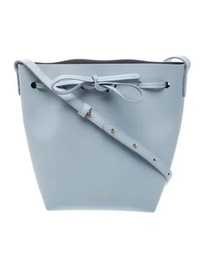 Pre-owned Mansur Gavriel Leather Bucket Bag In Blue