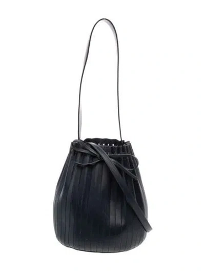 Pre-owned Mansur Gavriel Leather Bucket Bag In Blue