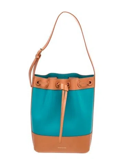 Pre-owned Mansur Gavriel Leather Bucket Bag In Blue