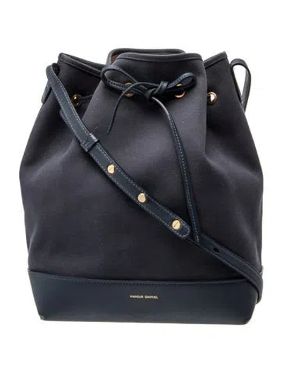 Pre-owned Mansur Gavriel Leather Bucket Bag In Blue