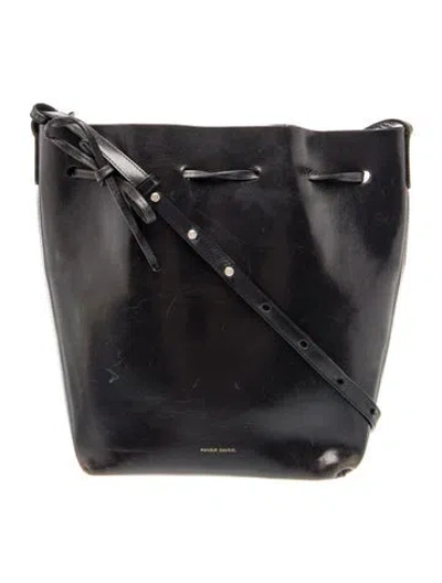 Pre-owned Mansur Gavriel Leather Bucket Bag In Blue