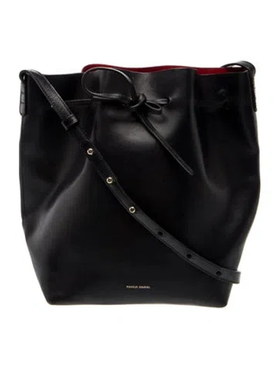 Pre-owned Mansur Gavriel Leather Bucket Bag In Blue