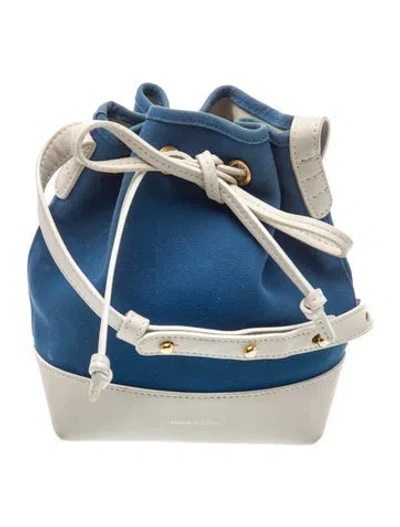 Pre-owned Mansur Gavriel Leather Bucket Bag In Blue