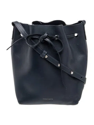 Pre-owned Mansur Gavriel Leather Bucket Bag In Blue