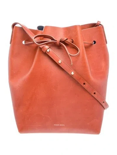 Pre-owned Mansur Gavriel Leather Bucket Bag In Brown