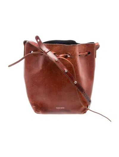 Pre-owned Mansur Gavriel Leather Bucket Bag In Brown