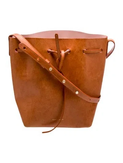 Pre-owned Mansur Gavriel Leather Bucket Bag In Brown