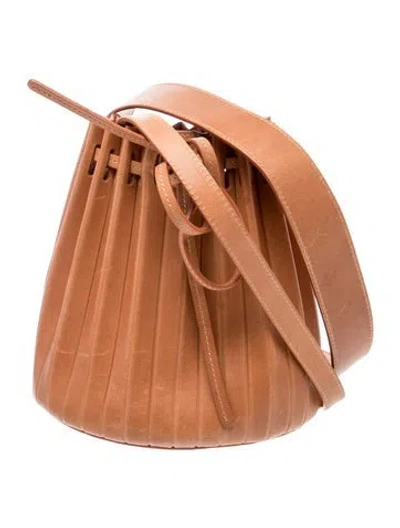 Pre-owned Mansur Gavriel Leather Bucket Bag In Brown