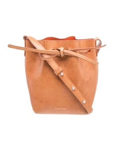 Pre-owned Mansur Gavriel Leather Bucket Bag In Brown