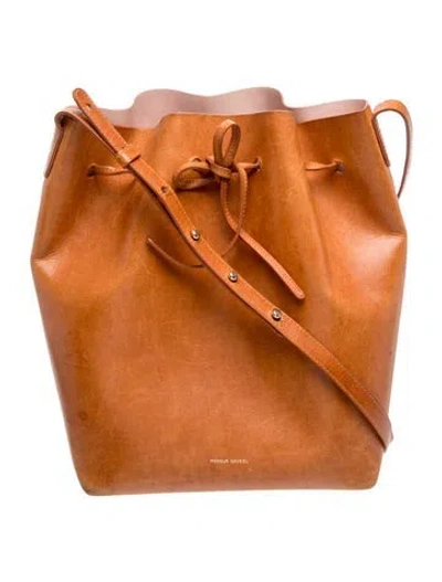 Pre-owned Mansur Gavriel Leather Bucket Bag In Brown