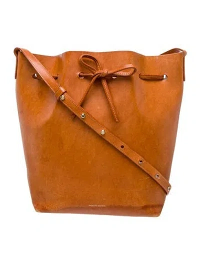 Pre-owned Mansur Gavriel Leather Bucket Bag In Brown