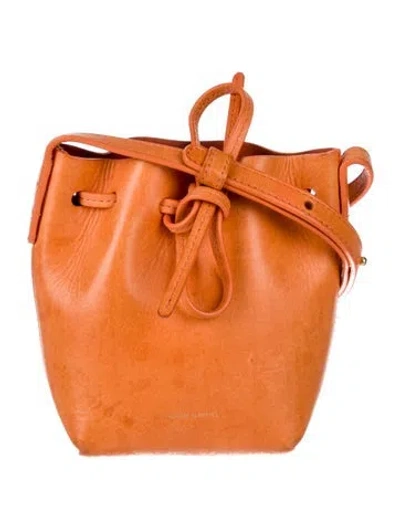 Pre-owned Mansur Gavriel Leather Bucket Bag In Brown