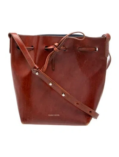 Pre-owned Mansur Gavriel Leather Bucket Bag In Brown