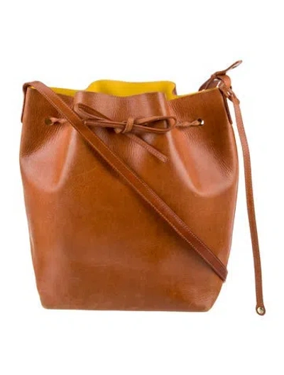 Pre-owned Mansur Gavriel Leather Bucket Bag In Brown