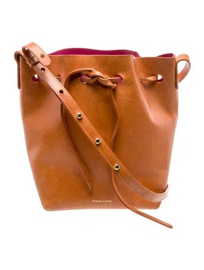 Pre-owned Mansur Gavriel Leather Bucket Bag In Brown
