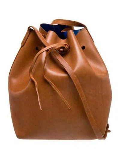Pre-owned Mansur Gavriel Leather Bucket Bag In Brown