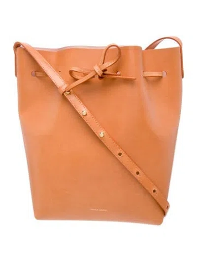 Pre-owned Mansur Gavriel Leather Bucket Bag In Brown