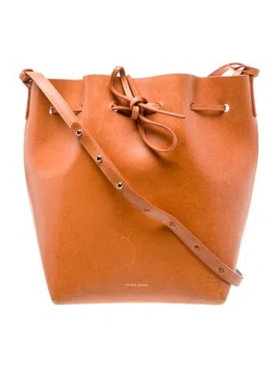 Pre-owned Mansur Gavriel Leather Bucket Bag In Brown