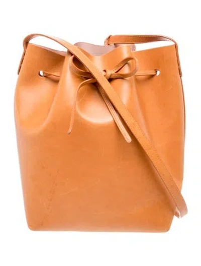 Pre-owned Mansur Gavriel Leather Bucket Bag In Brown