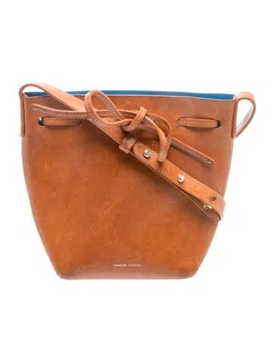 Pre-owned Mansur Gavriel Leather Bucket Bag In Brown