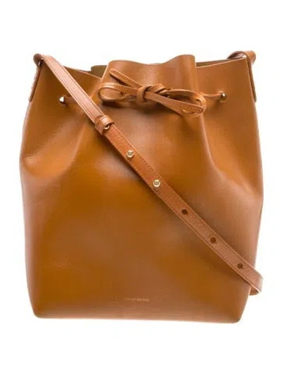 Pre-owned Mansur Gavriel Leather Bucket Bag In Brown