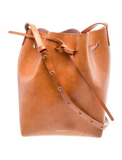 Pre-owned Mansur Gavriel Leather Bucket Bag In Brown