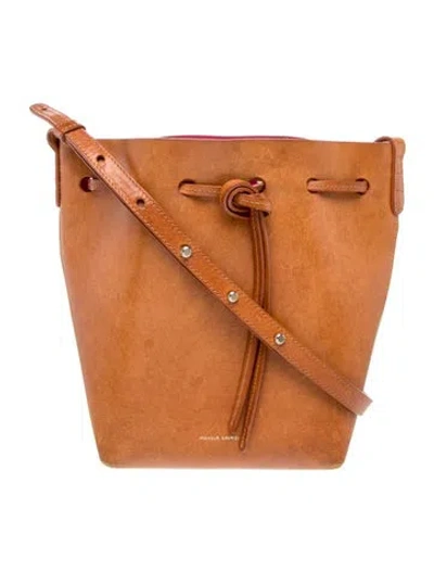 Pre-owned Mansur Gavriel Leather Bucket Bag In Brown