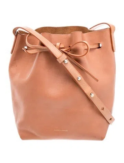 Pre-owned Mansur Gavriel Leather Bucket Bag In Brown