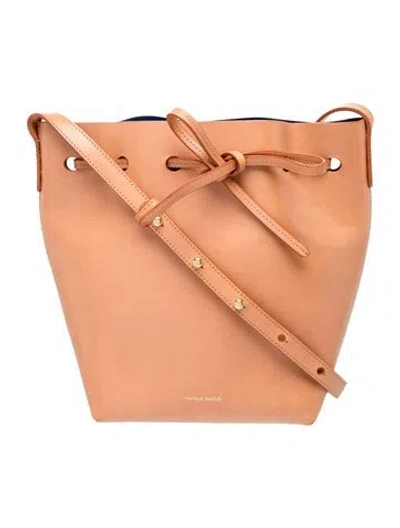 Pre-owned Mansur Gavriel Leather Bucket Bag In Brown