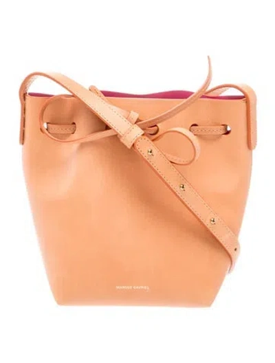 Pre-owned Mansur Gavriel Leather Bucket Bag In Brown