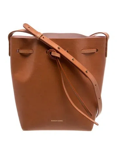 Pre-owned Mansur Gavriel Leather Bucket Bag In Brown