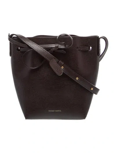 Pre-owned Mansur Gavriel Leather Bucket Bag In Brown