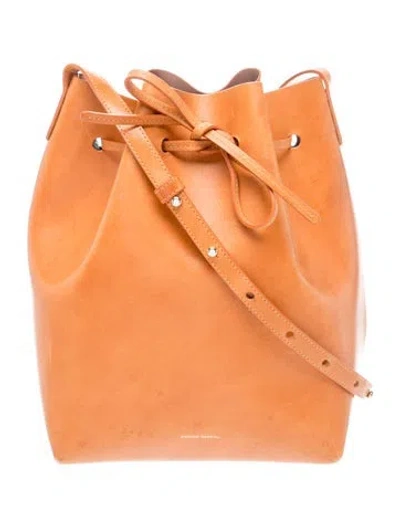 Pre-owned Mansur Gavriel Leather Bucket Bag In Brown