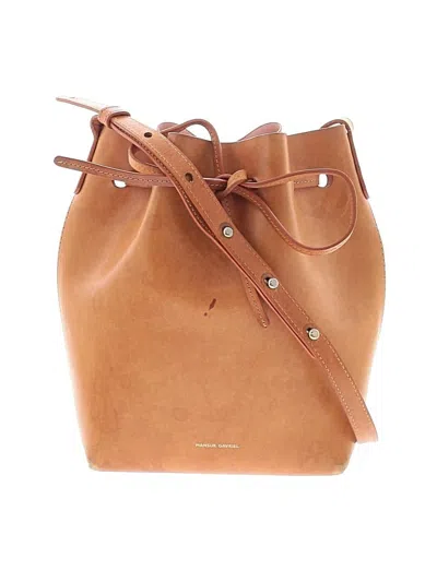 Pre-owned Mansur Gavriel Leather Bucket Bag In Brown