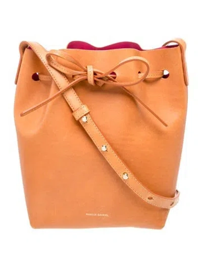 Pre-owned Mansur Gavriel Leather Bucket Bag In Brown