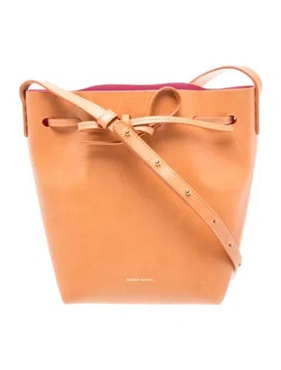 Pre-owned Mansur Gavriel Leather Bucket Bag In Brown