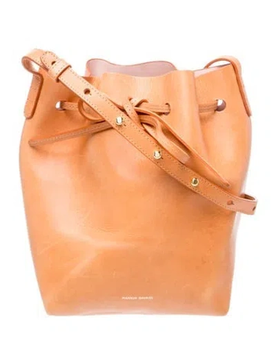Pre-owned Mansur Gavriel Leather Bucket Bag In Brown